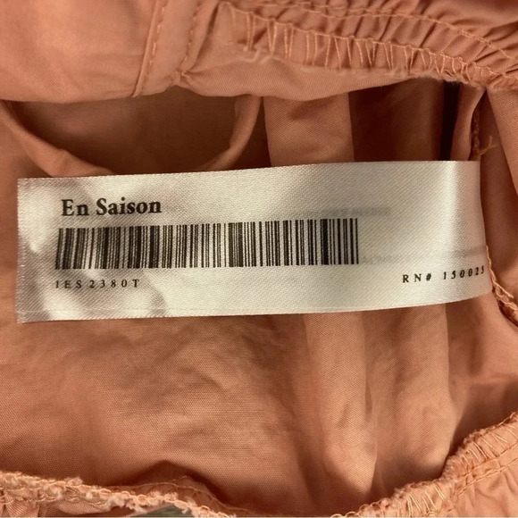 En Saison Cropped Peplum Ruffle Blouse | Coral | Small | Milkmaid, Cottagecore - Picture 10 of 11